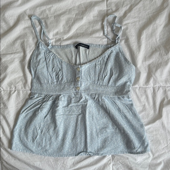 Brandy Melville Blue Floral Tiffany Tank - Picture 4 of 7